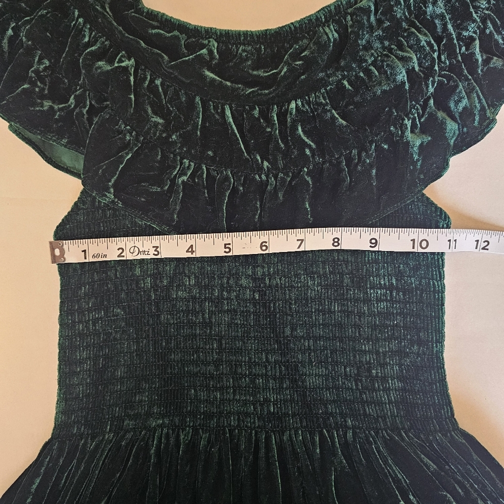 NWOT Hill House Emerald Green Velvet Silk Blend Nap Dress XS Quiet Luxury Moody - Picture 7 of 8